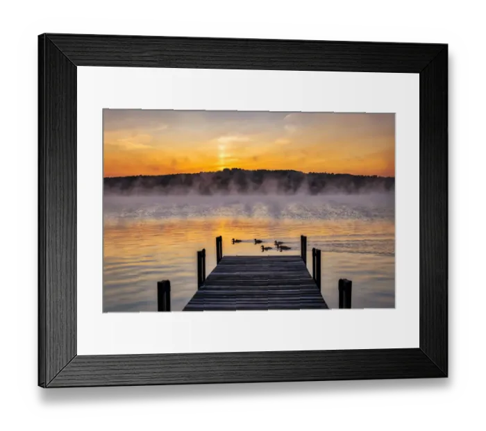 Framed Print : Dock at sunrise