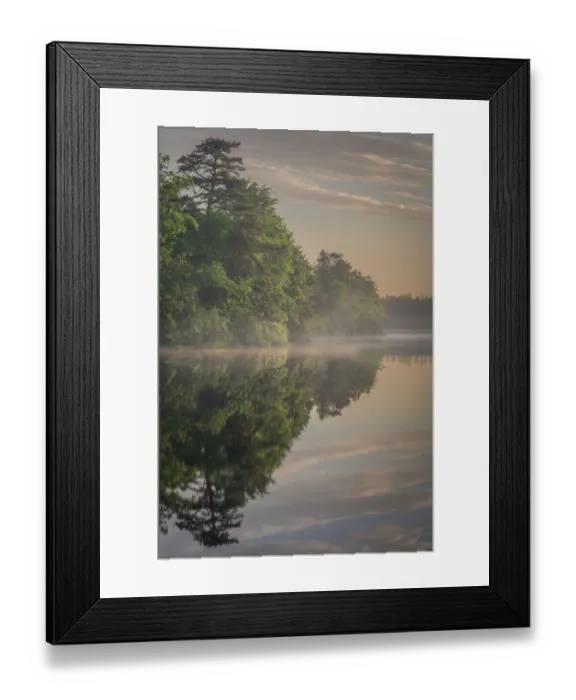Framed Print : USA, New Jersey, Pinelands National Reserve. Sunrise reflections in lake Framed Print : USA, New Jersey, Pinelands National Reserve. Sunrise reflections in lake