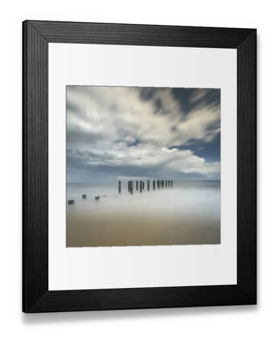 Framed Print : USA, New Jersey, Cape May National Seashore. Pier posts on beach Framed Print : USA, New Jersey, Cape May National Seashore. Pier posts on beach