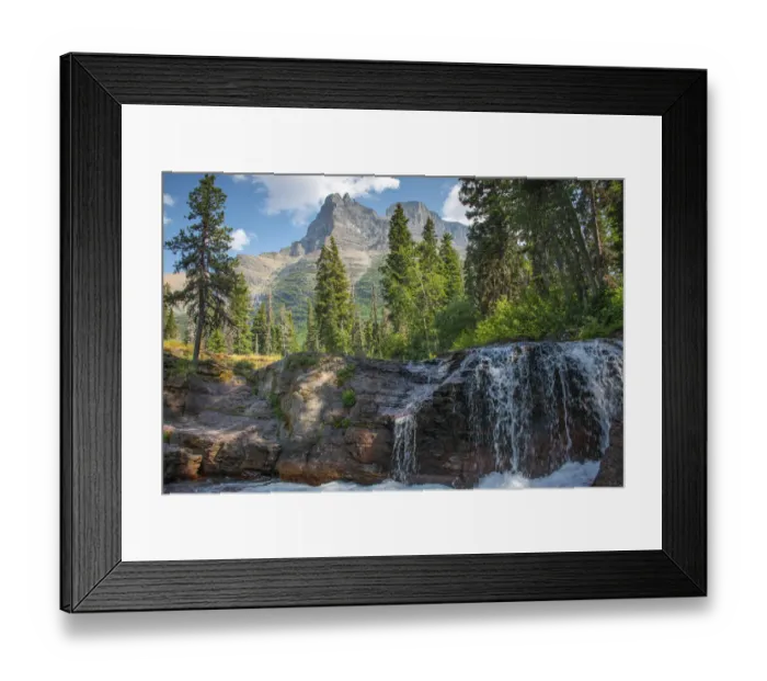 Framed Print : Reynolds Mountain and Virginia Falls, Glacier National Park, Montana, USA Framed Print : Reynolds Mountain and Virginia Falls, Glacier National Park, Montana, USA