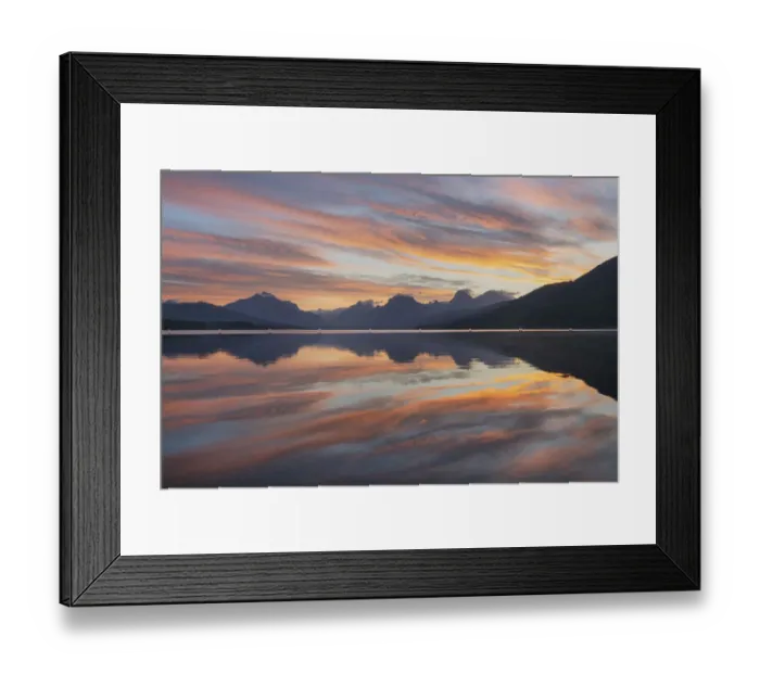 Framed Print : Sunrise at Lake McDonald, Glacier National Park, Montana