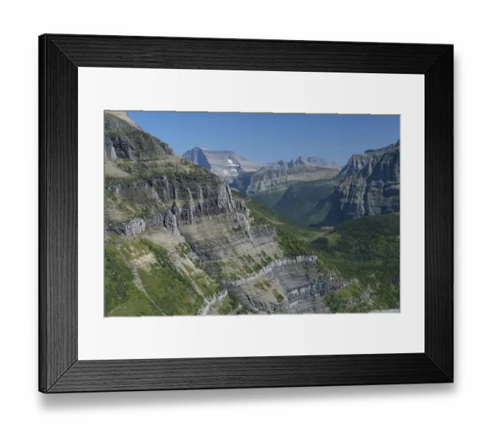 Framed Print : Exposed section of trail between Brown Pass and Hole in the Wall on Boulder Pass Trail, Glacier National Park, Montana