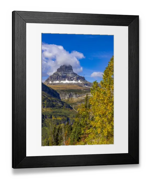 Framed Print : Clements Mountain and Reynolds Creek Falls in autumn, Glacier National Park, Montana, USA Framed Print : Clements Mountain and Reynolds Creek Falls in autumn, Glacier National Park, Montana, USA
