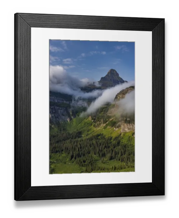 Framed Print : Rolling fog clouds with Reynolds Mountains at Logan Pass in Glacier National Park, USA Framed Print : Rolling fog clouds with Reynolds Mountains at Logan Pass in Glacier National Park, USA