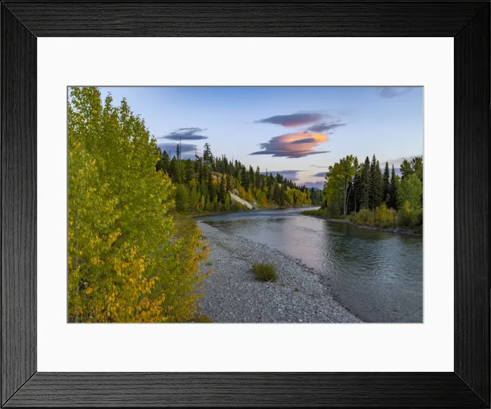 Framed Print : Autumn hues along the North Fork Flathead River in Glacier National Park, Montana, USA Framed Print : Autumn hues along the North Fork Flathead River in Glacier National Park, Montana, USA