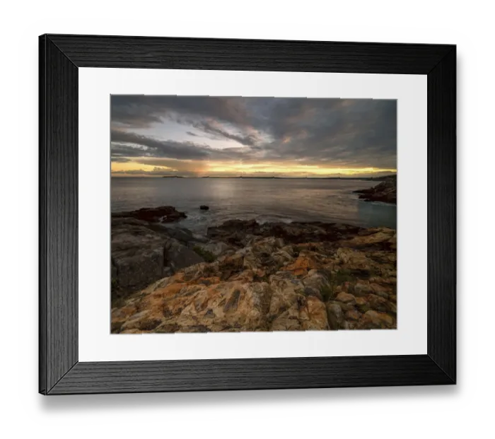 Framed Print : USA, Maine, Acadia National Park. Moody sunset on ocean coastline Framed Print : USA, Maine, Acadia National Park. Moody sunset on ocean coastline
