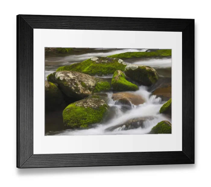 Framed Print : Cascading mountain stream, Great Smoky Mountains National Park, Tennessee, North Carolina