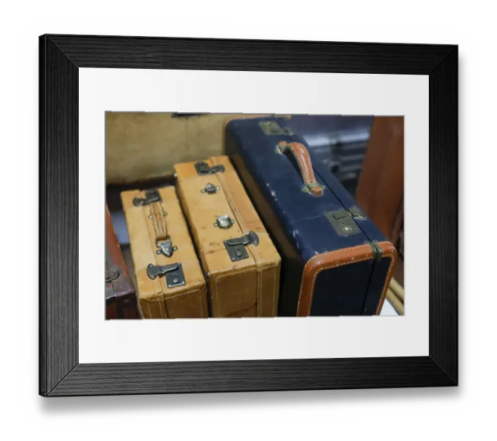 Framed Print : Vintage suitcases