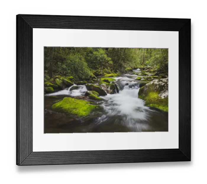 Framed Print : Cascading mountain stream, Great Smoky Mountains National Park, Tennessee, North Carolina