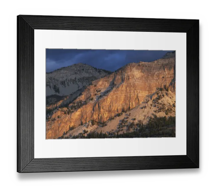 Framed Print : Sunrise over Castle Reef Mountain. Rocky Mountain front ranges near Augusta, Montana