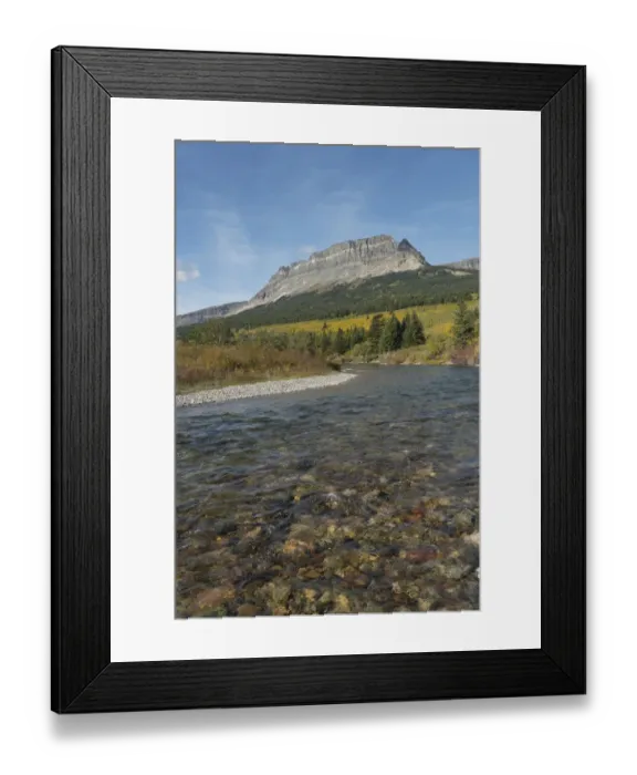 Framed Print : Saint Mary River and Singleshot Mountain in autumn, Glacier National Park, Montana Framed Print : Saint Mary River and Singleshot Mountain in autumn, Glacier National Park, Montana