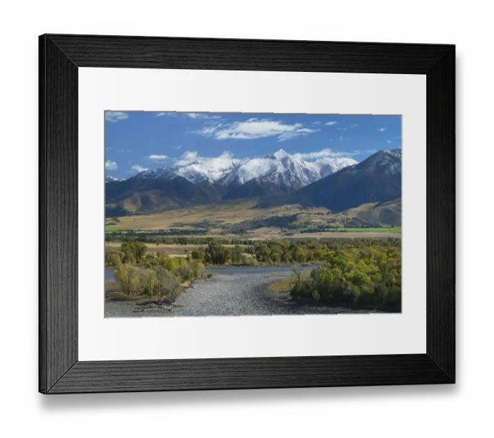 Framed Print : Yellowstone River, Absaroka Mountains, Montana