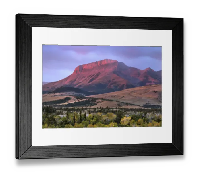 Framed Print : Ear Mountain at sunrise, Rocky Mountain front ranges near Choteau, Montana