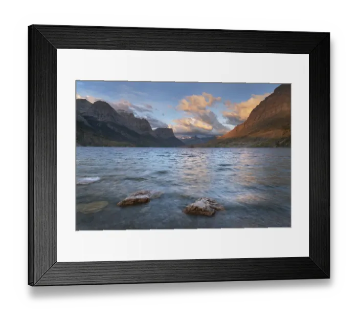 Framed Print : Saint Mary Lake at sunrise, Glacier National Park, Montana Framed Print : Saint Mary Lake at sunrise, Glacier National Park, Montana