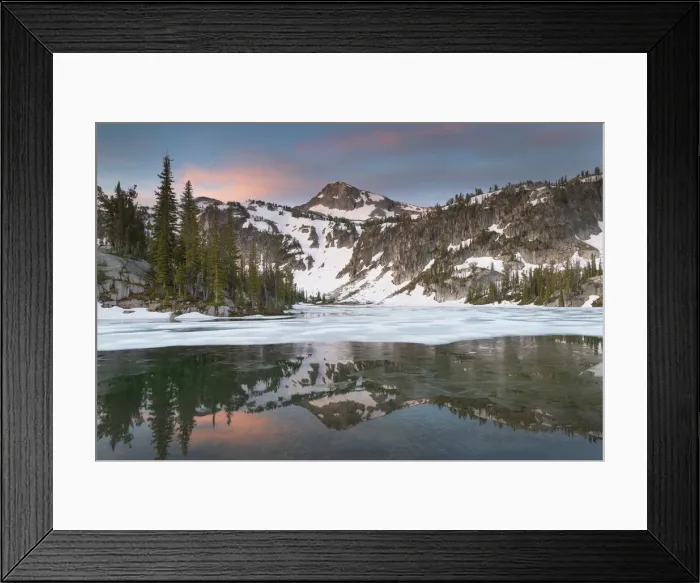 Framed Print : Eagle Cap seen from Mirror Lake, Eagle Cap Wilderness Wallowa Mountains, Oregon