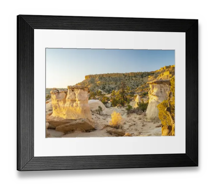Framed Print : USA, New Mexico, Ojito Wilderness. Eroded desert rocks