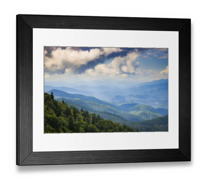 Framed Print : Blue Ridge Parkway vista, Smoky Mountains, USA