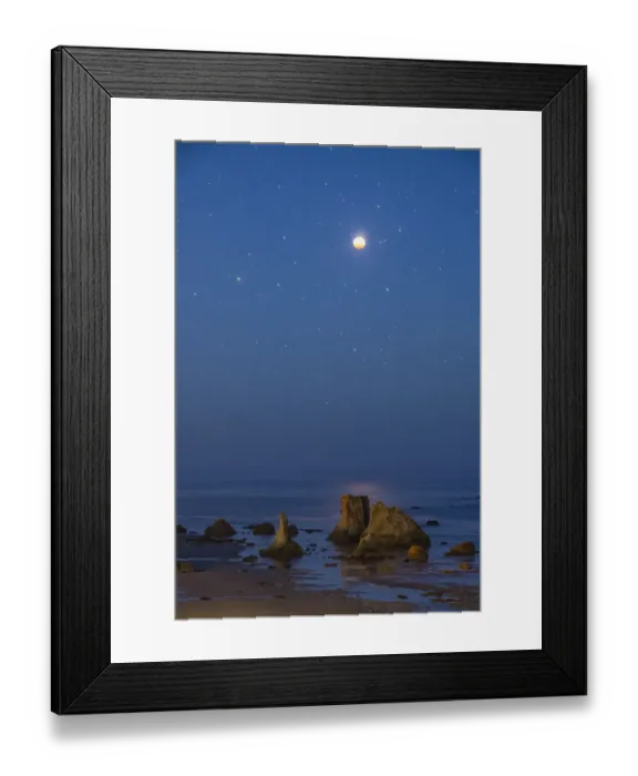 Framed Print : USA, Oregon, Bandon Beach. Lunar eclipse at night Framed Print : USA, Oregon, Bandon Beach. Lunar eclipse at night