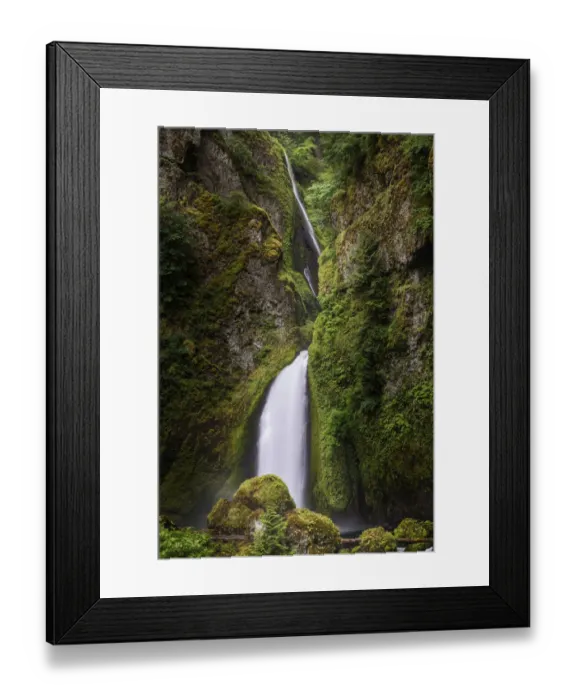 Framed Print : Wahclella Falls along Tanner Creek, Columbia River Gorge, Oregon