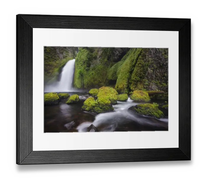 Framed Print : Wahclella Falls along Tanner Creek, Columbia River Gorge, Oregon