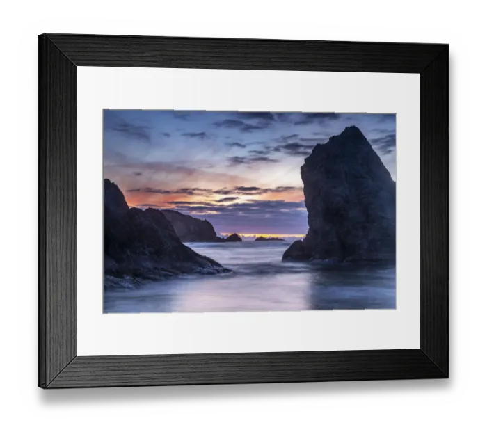 Framed Print : USA, Oregon, Bandon Beach. Pacific Ocean sea stacks at sunset Framed Print : USA, Oregon, Bandon Beach. Pacific Ocean sea stacks at sunset