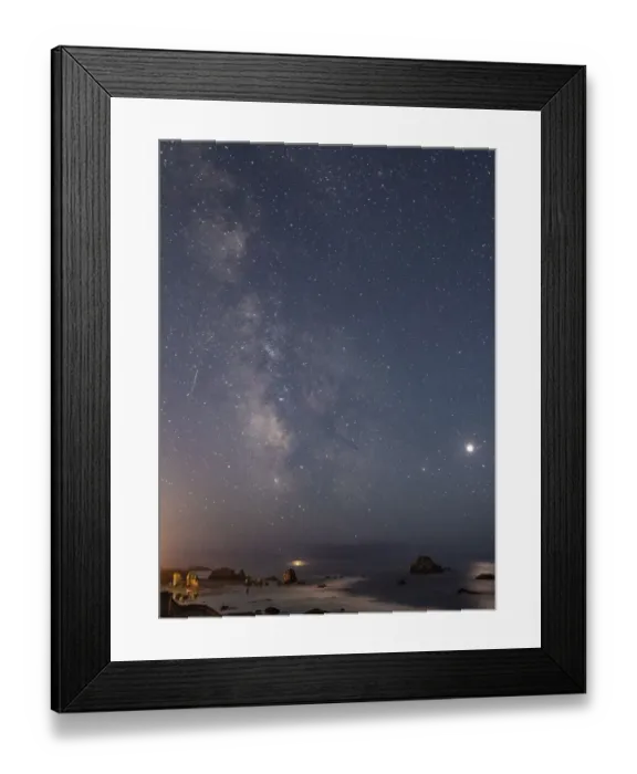 Framed Print : USA, Oregon, Bandon Beach. Lunar eclipse and Milky Way at night Framed Print : USA, Oregon, Bandon Beach. Lunar eclipse and Milky Way at night