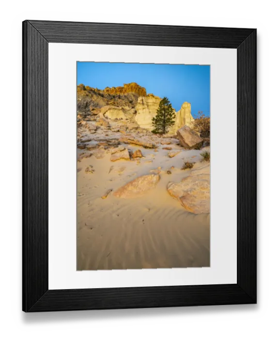 Framed Print : USA, New Mexico, Ojito Wilderness. Desert landscape with rocks and formations Framed Print : USA, New Mexico, Ojito Wilderness. Desert landscape with rocks and formations