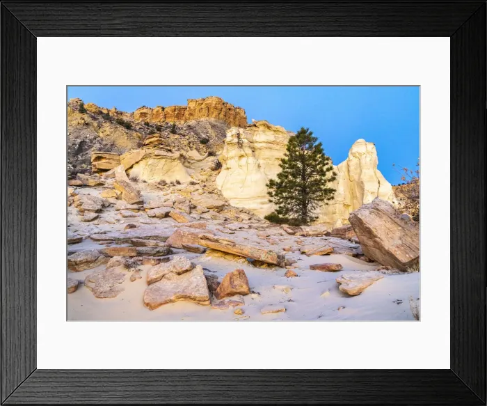 Framed Print : USA, New Mexico, Ojito Wilderness. Desert landscape with rocks and formations Framed Print : USA, New Mexico, Ojito Wilderness. Desert landscape with rocks and formations