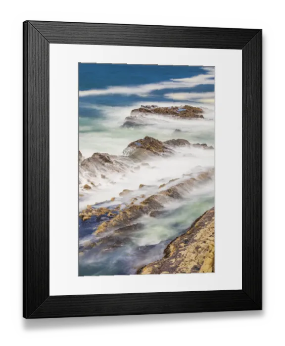 Framed Print : Shore Acres State Park, Oregon, USA. Blur of waves flowing over rocks Framed Print : Shore Acres State Park, Oregon, USA. Blur of waves flowing over rocks