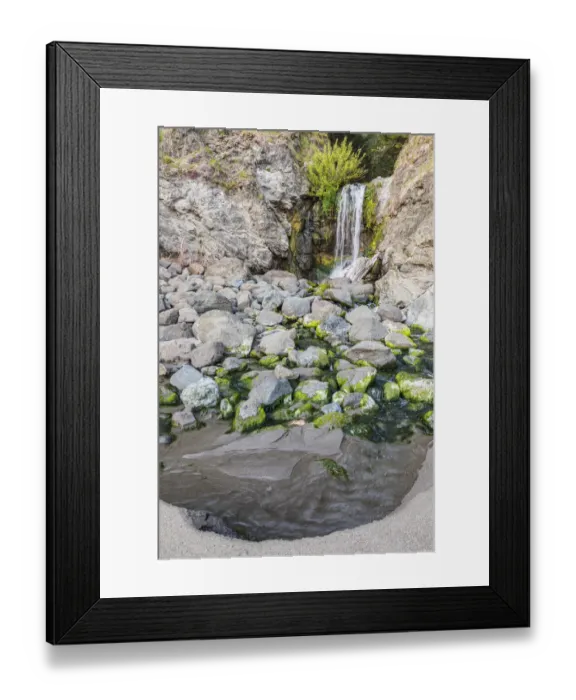 Framed Print : Secret Beach, Oregon, USA. Small creek flowing onto Secret Beach Framed Print : Secret Beach, Oregon, USA. Small creek flowing onto Secret Beach