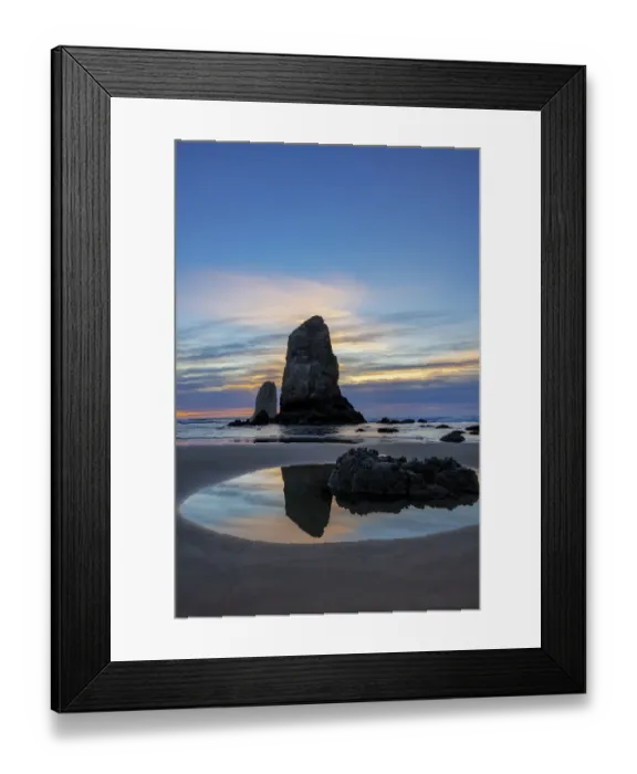 Framed Print : Haystack Rock Pinnacles at low tide in Cannon Beach, Oregon, USA Framed Print : Haystack Rock Pinnacles at low tide in Cannon Beach, Oregon, USA