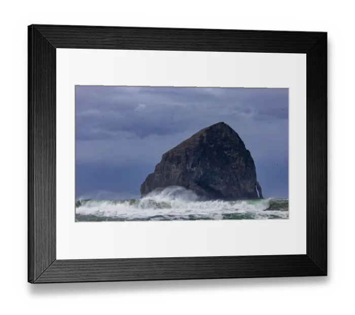 Framed Print : Stormy surf at Haystack Rock, Cape Kiwanda in Pacific City, Oregon, USA Framed Print : Stormy surf at Haystack Rock, Cape Kiwanda in Pacific City, Oregon, USA
