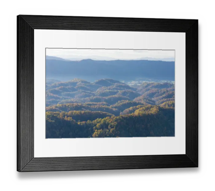Framed Print : USA, Tennessee. Aerial of fall color foothills, Blue Ridge Mountains Framed Print : USA, Tennessee. Aerial of fall color foothills, Blue Ridge Mountains