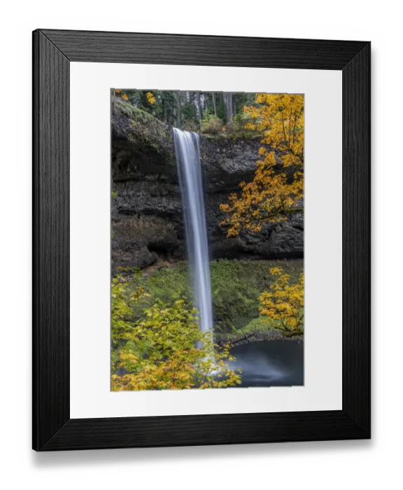 Framed Print : USA, Oregon, Silver Falls State Park. Tall waterfall and forest in autumn Framed Print : USA, Oregon, Silver Falls State Park. Tall waterfall and forest in autumn