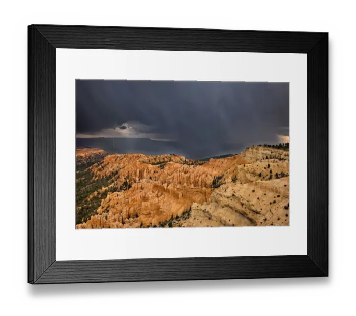 Framed Print : USA, Utah, Bryce Canyon National Park. Sunrise on storm clouds and sandstone hoodoo formations Framed Print : USA, Utah, Bryce Canyon National Park. Sunrise on storm clouds and sandstone hoodoo formations