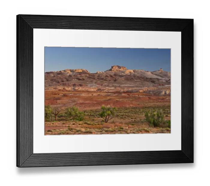 Framed Print : USA, Utah, San Rafael Swell. Landscape with uplift escarpment rock formations