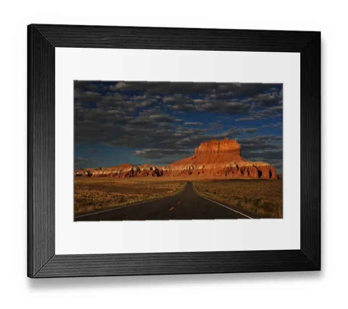 Framed Print : USA, Utah. Sunrise on highway into Wild Horse Butte Framed Print : USA, Utah. Sunrise on highway into Wild Horse Butte