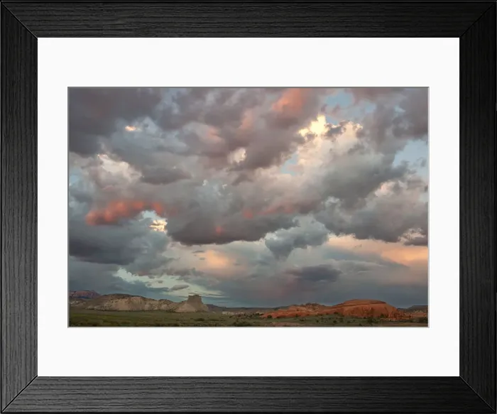 Framed Print : USA, Utah. Landscape with sandstone formations and clearing storm clouds at sunset Framed Print : USA, Utah. Landscape with sandstone formations and clearing storm clouds at sunset