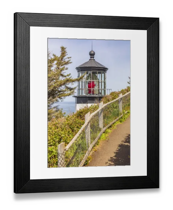 Framed Print : Cape Meares, Oregon, USA. Cape Meares lighthouse on the Oregon coast