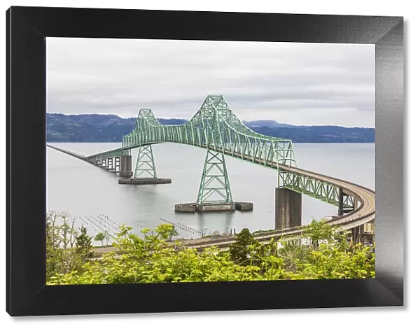Astoria, Oregon, USA. The Astoria-Megler bridge across the Columbia River