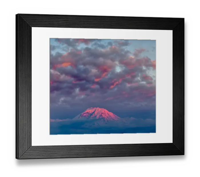 Framed Print : Mt. Rainier at sunset, Washington State Framed Print : Mt. Rainier at sunset, Washington State