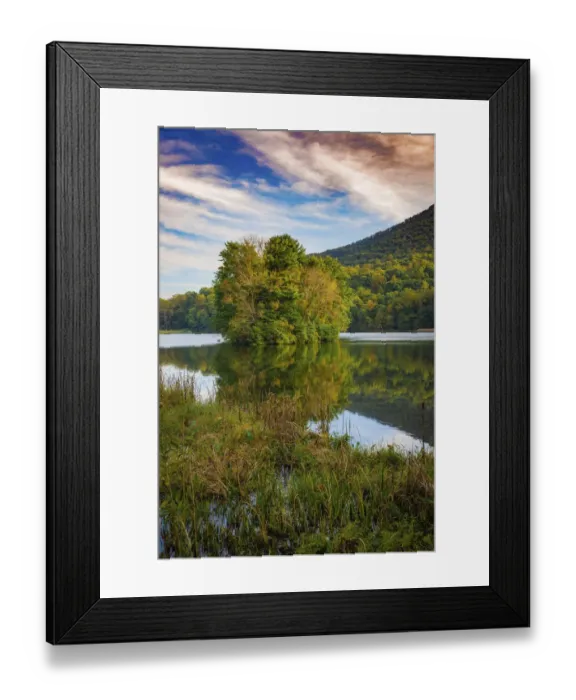 Framed Print : Lake reflections, Peaks Of Otter, Blue Ridge Parkway, Smoky Mountains, USA Framed Print : Lake reflections, Peaks Of Otter, Blue Ridge Parkway, Smoky Mountains, USA