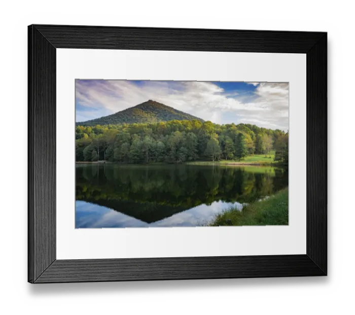 Framed Print : Lake reflections, Peaks Of Otter, Blue Ridge Parkway, Smoky Mountains, USA Framed Print : Lake reflections, Peaks Of Otter, Blue Ridge Parkway, Smoky Mountains, USA