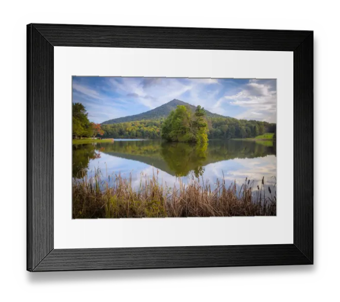 Framed Print : Lake reflections, Peaks Of Otter, Blue Ridge Parkway, Smoky Mountains, USA Framed Print : Lake reflections, Peaks Of Otter, Blue Ridge Parkway, Smoky Mountains, USA