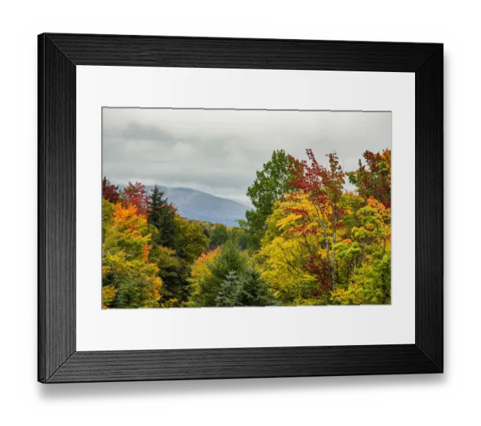 Framed Print : USA, Vermont, New England, Stowe Mt. Mansfield parking lot view with fog on mountains Framed Print : USA, Vermont, New England, Stowe Mt. Mansfield parking lot view with fog on mountains
