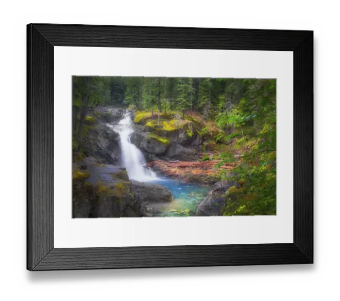Framed Print : USA, Washington State, Mt. Rainier National Park. Silver Falls on the Ohanapecosh River Framed Print : USA, Washington State, Mt. Rainier National Park. Silver Falls on the Ohanapecosh River
