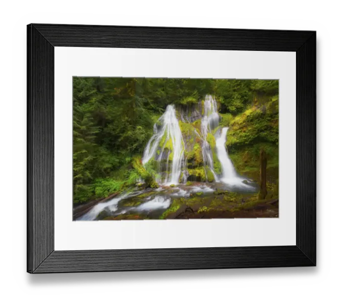Framed Print : USA, Washington State, Gifford Pinchot National Forest. Panther Creek Falls along Panther Creek