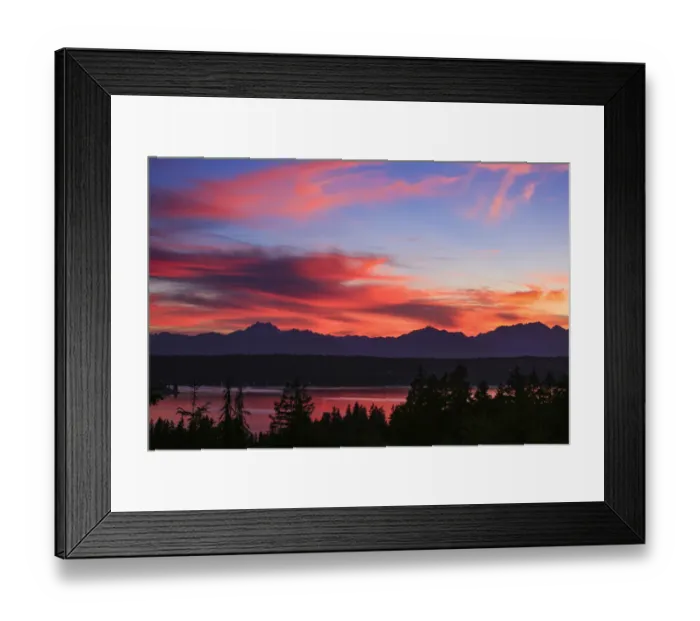 Framed Print : Bremerton, Washington State, USA. Fiery sunset Framed Print : Bremerton, Washington State, USA. Fiery sunset