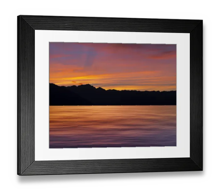 Framed Print : USA, Washington State, Seabeck. Composite panoramic sunset over Hood Canal Framed Print : USA, Washington State, Seabeck. Composite panoramic sunset over Hood Canal