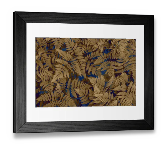 Framed Print : USA, Washington State, Olympic National Forest. Dried oak fern patterns